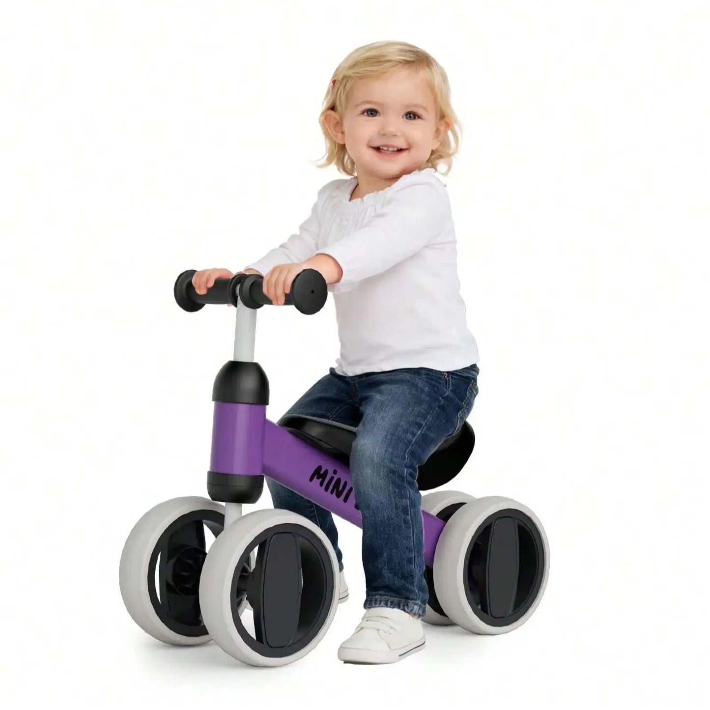 C1 Toddler Balance Bike 4-Wheel No-Pedal Ride On Toy by S And B Enterprise