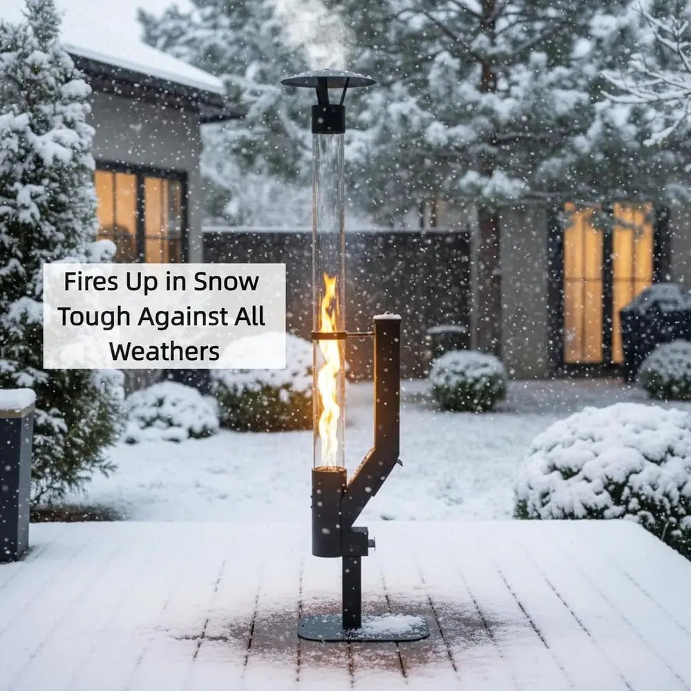 Spiral Flame Glass Tube Patio Heater, Anti-Tip Base, Outdoor Garden Backyard Heating by S And B Enterprise