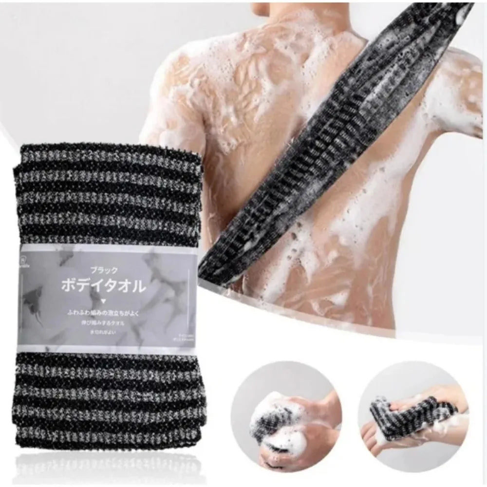 Japanese Rubbing Washcloth Bath Nylon Towel Brush for Back Towels Exfoliating Scrub Shower Sponge Body Bathroom Accessories by S And B Enterprise