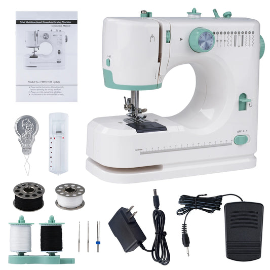 LetCartMaker 12 Stitches Mini Sewing Machine Multifunctional With Foot Pedal