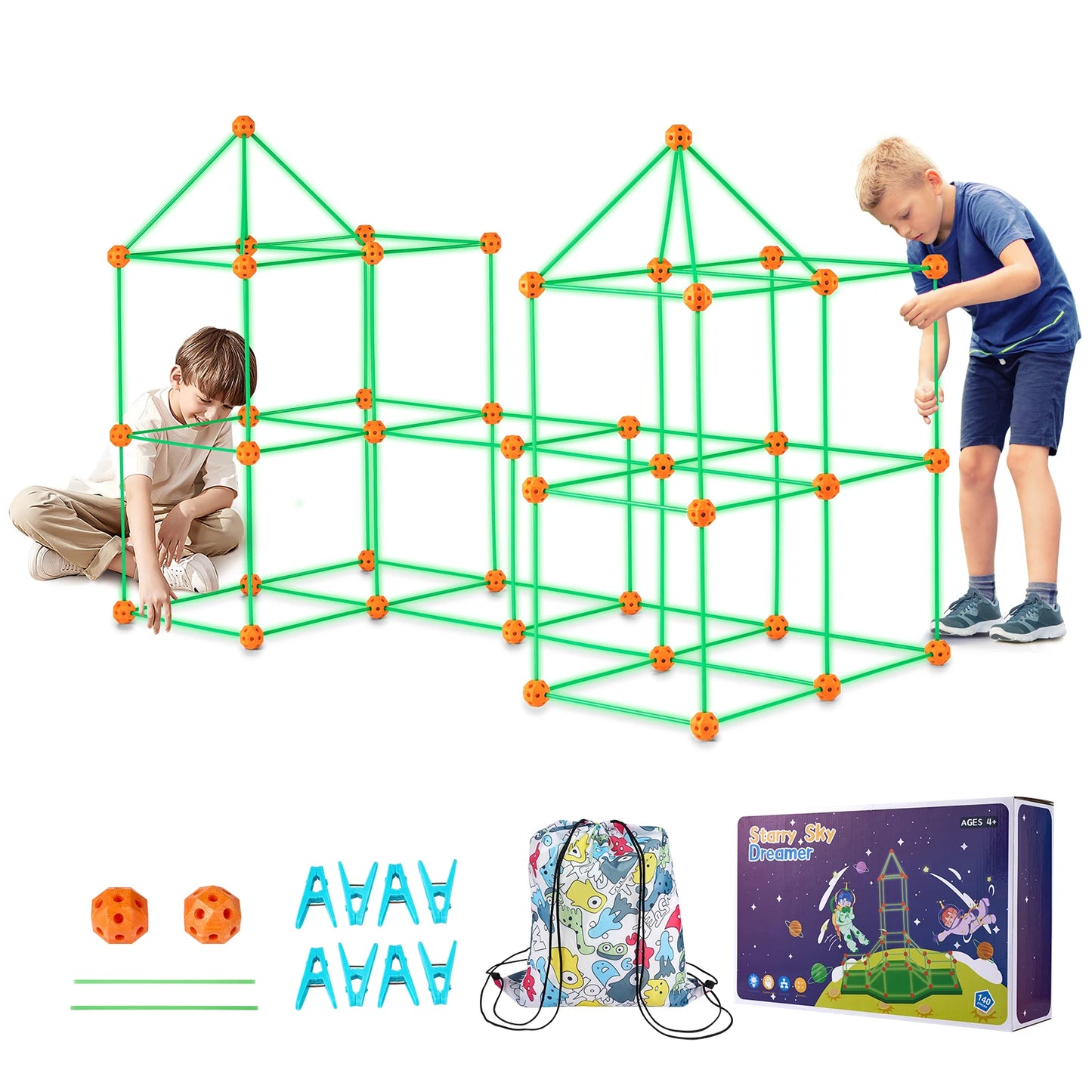 SucceBuy Fort Building Kit For Kids Indoor Castle STEM Craft