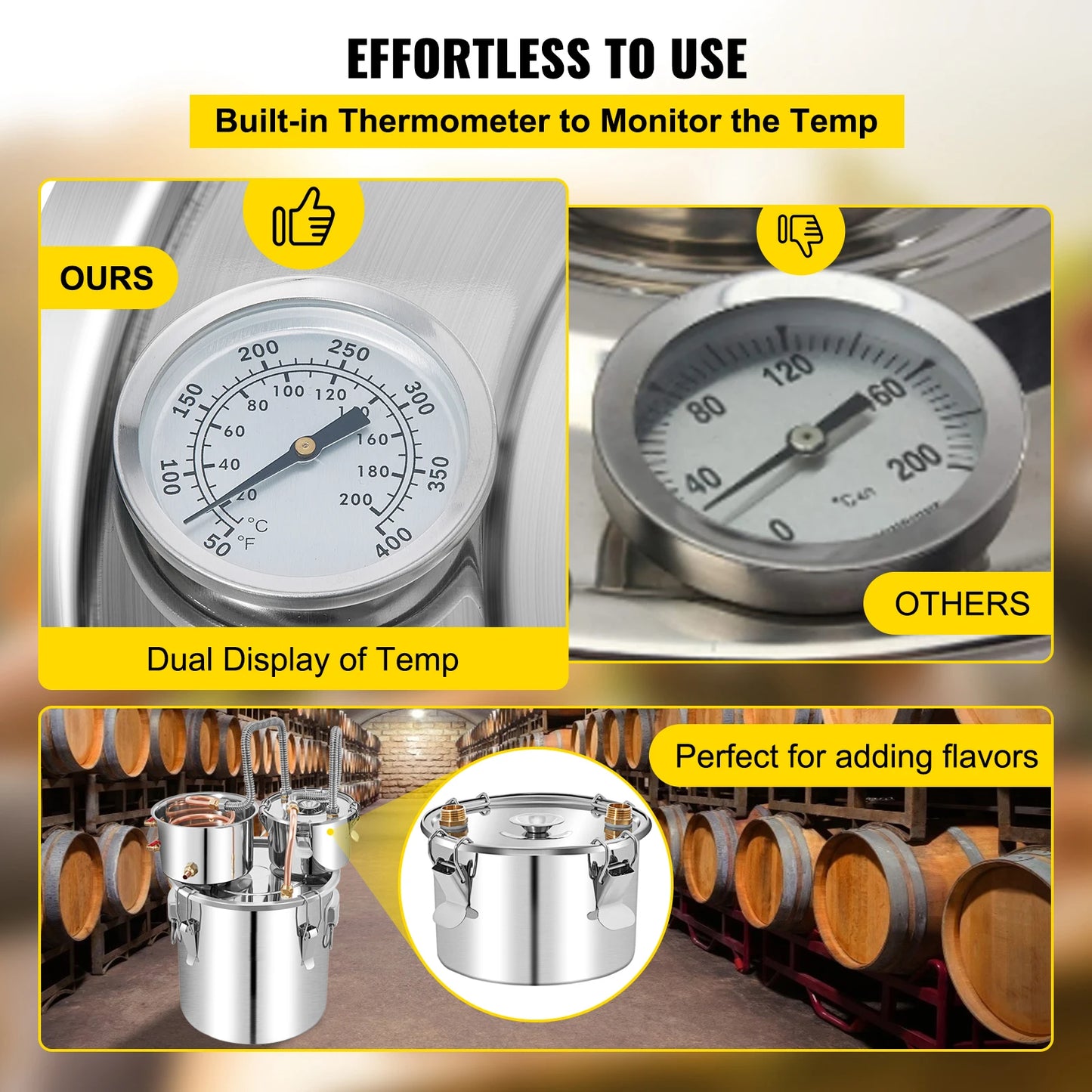 SucceBuy Alcohol Distiller Stainless Steel Moonshine Equipment