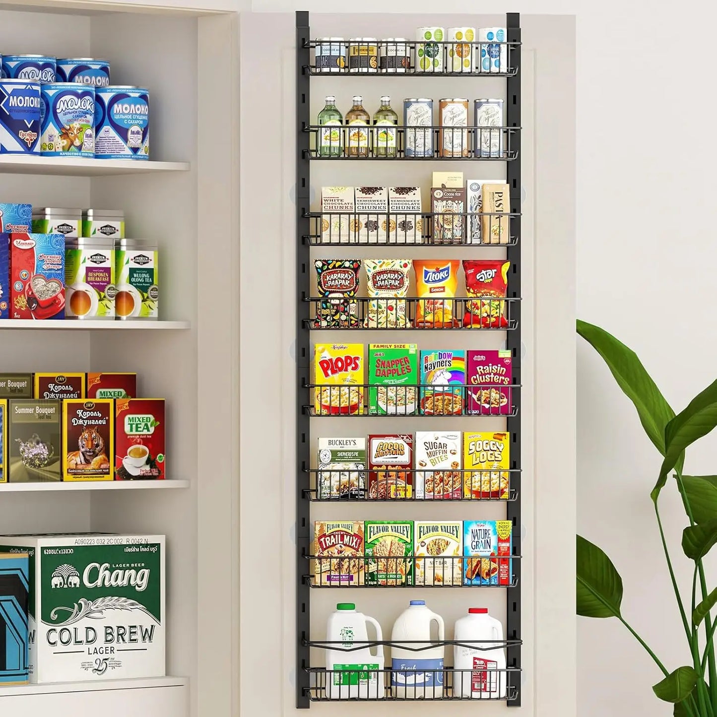 8-Tier Over-the-Door Pantry Organizer Hanging Spice Rack Kitchen Storage