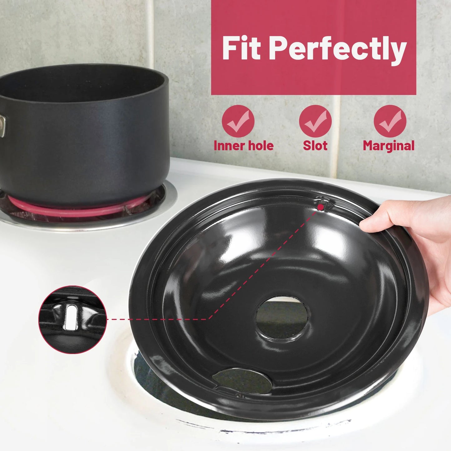 Cooktop Drip Pan Set For GE Hotpoint Stoves Pack Four