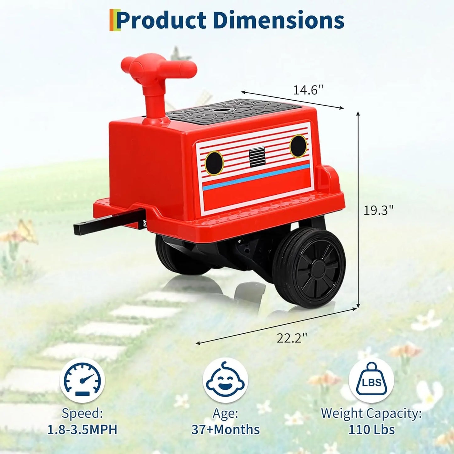 Trackless Two Seater Ride On Train For Kids 12V Vehicle