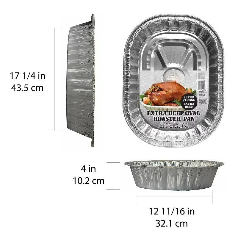 Super King aluminum extra-deep oval roaster pan, 1 count