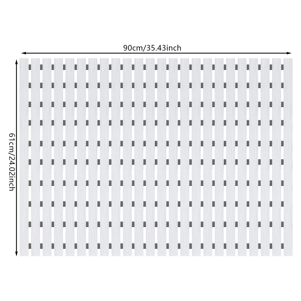 Large non-slip PVC shower mat by S And B Enterprise; white textured bath mat for inside shower.