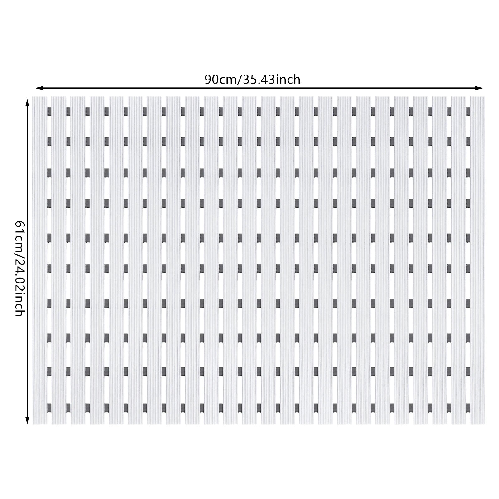 Large non-slip PVC shower mat by S And B Enterprise; white textured bath mat for inside shower.