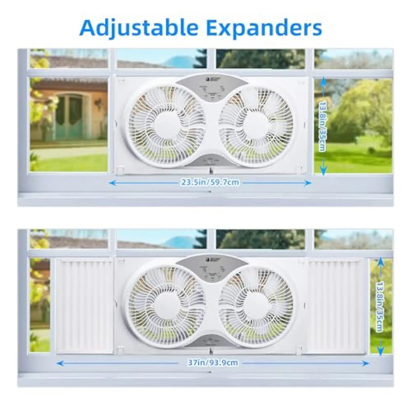 Adjustable Window Fan With Remote And Reversible Airflow 3 Modes