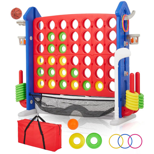 HiMISSCN Giant 4 in 1 Yard Game Set With BasketballHoop