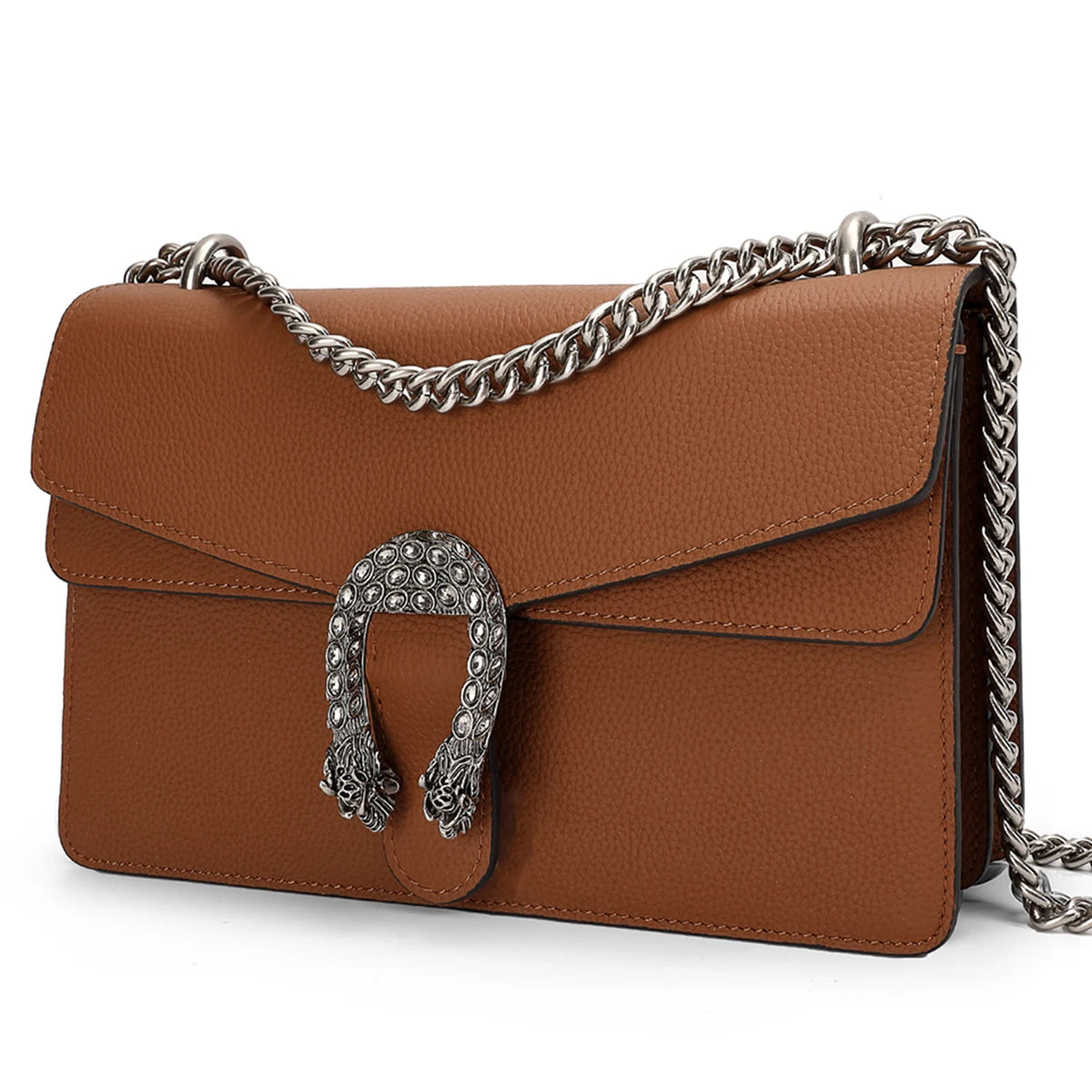 Genuine Leather Crossbody Chain Shoulder Bag For Women