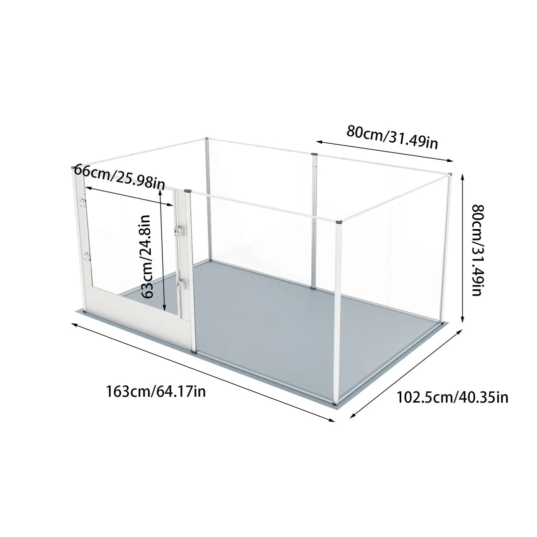 Clear acrylic pet playpen by S And B Enterprise with waterproof floor pad; dog whelping pen and rabbit cage