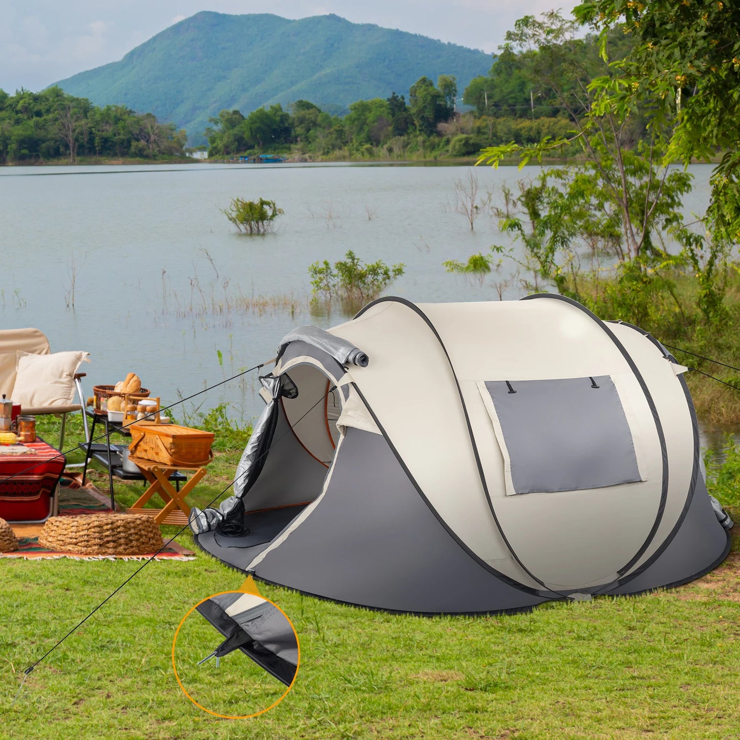Pop Up Tent Instant Setup For Family Camping Waterproof