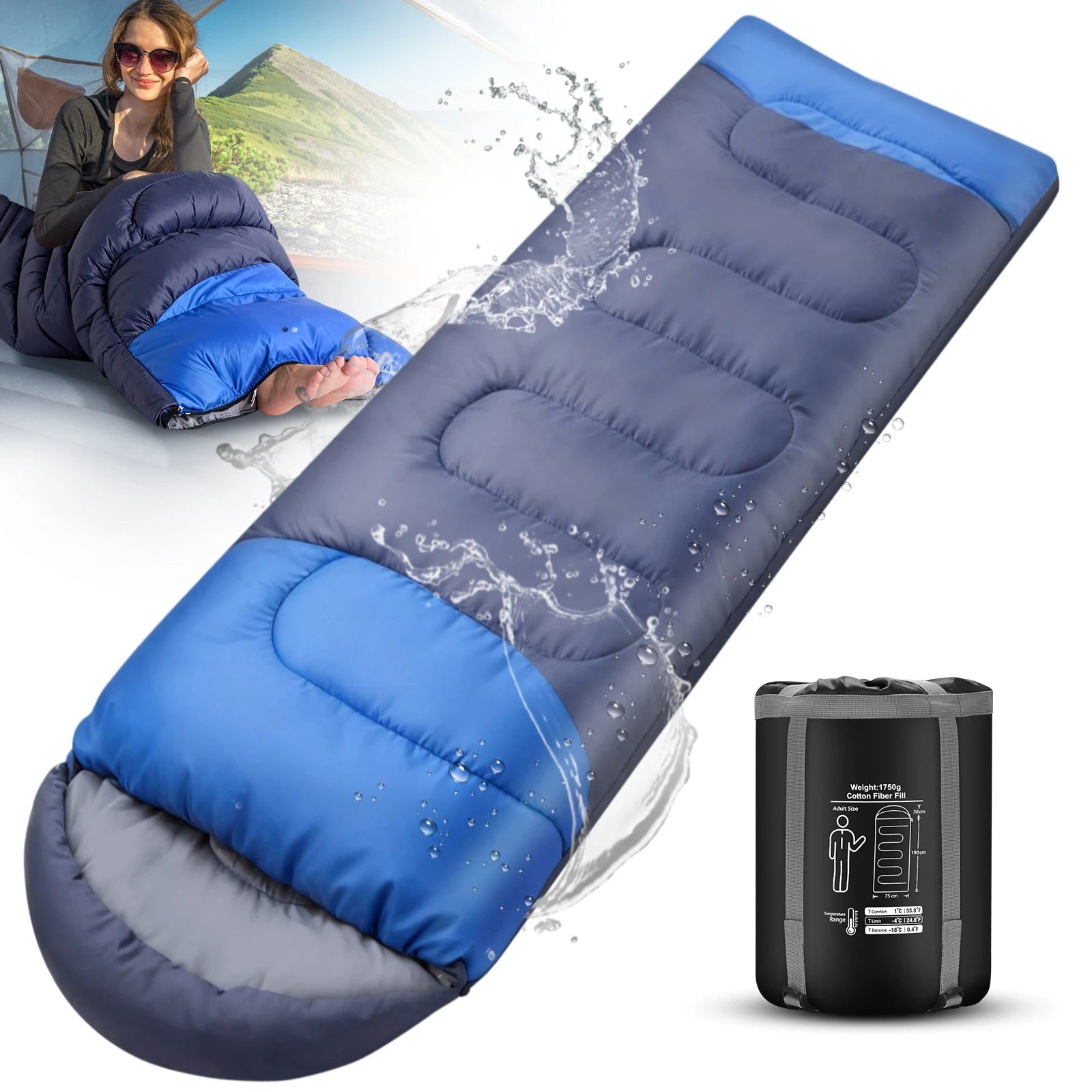 All Season Cotton Sleeping Bag With Compression Sack For Outdoor Camping by S And B Enterprise