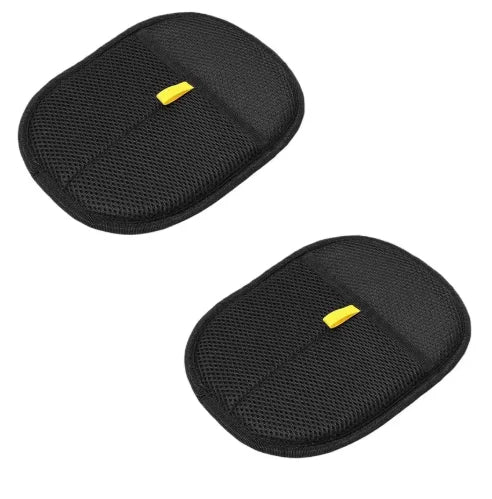 Double-sided pet grooming gloves, 2-pack by S And B Enterprise, black cleaning mitts with yellow tabs