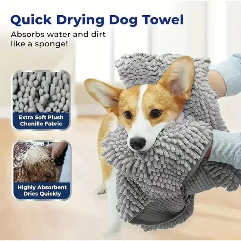 Super Absorbent Pet Bath Towel Quick Dry Cats And Dogs by S And B Enterprise