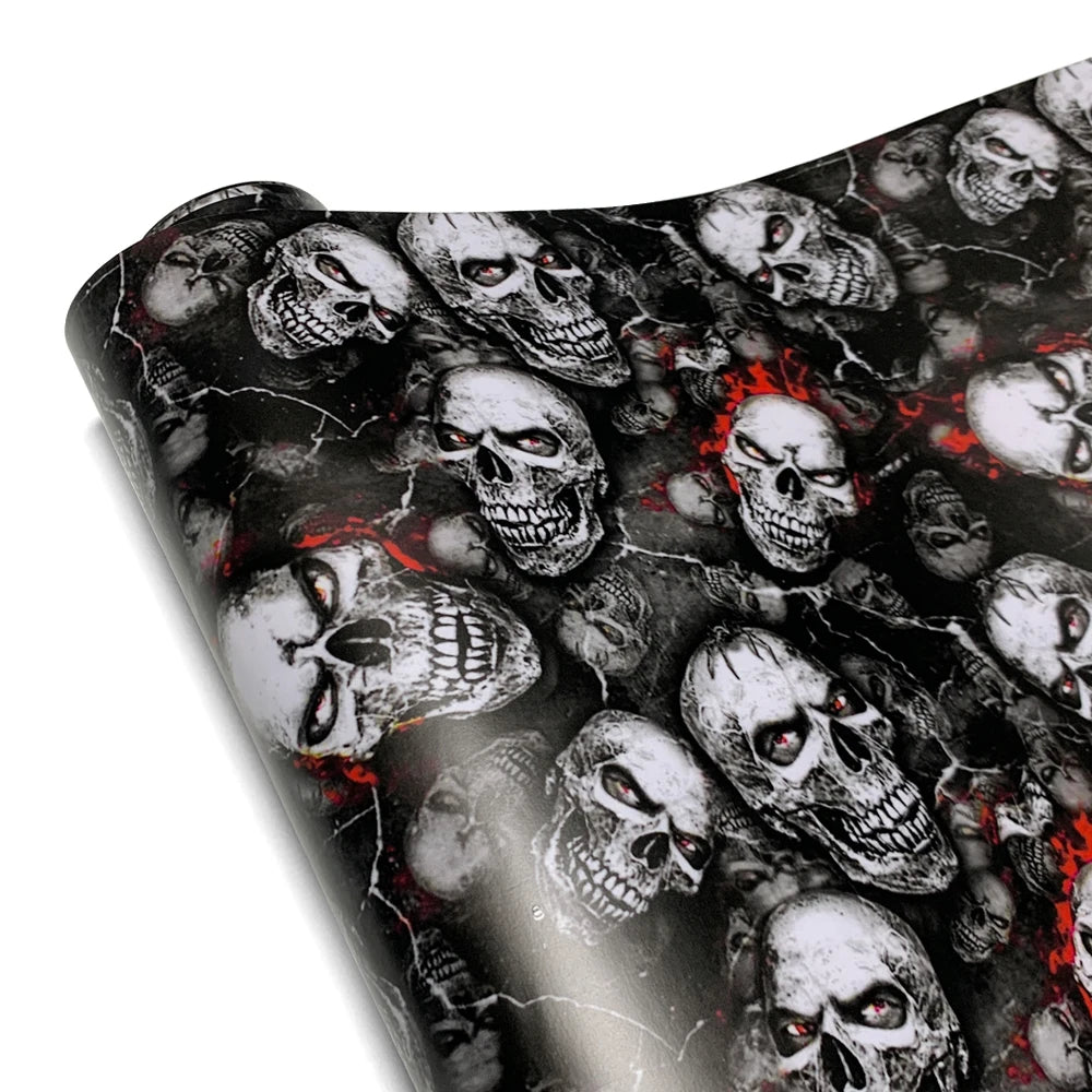 Skull Cartoon Car Sticker Vinyl Wrap For Cars And Motorcycles