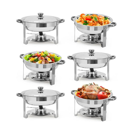 Stainless Steel Round Chafing Dish Set For Catering Buffets