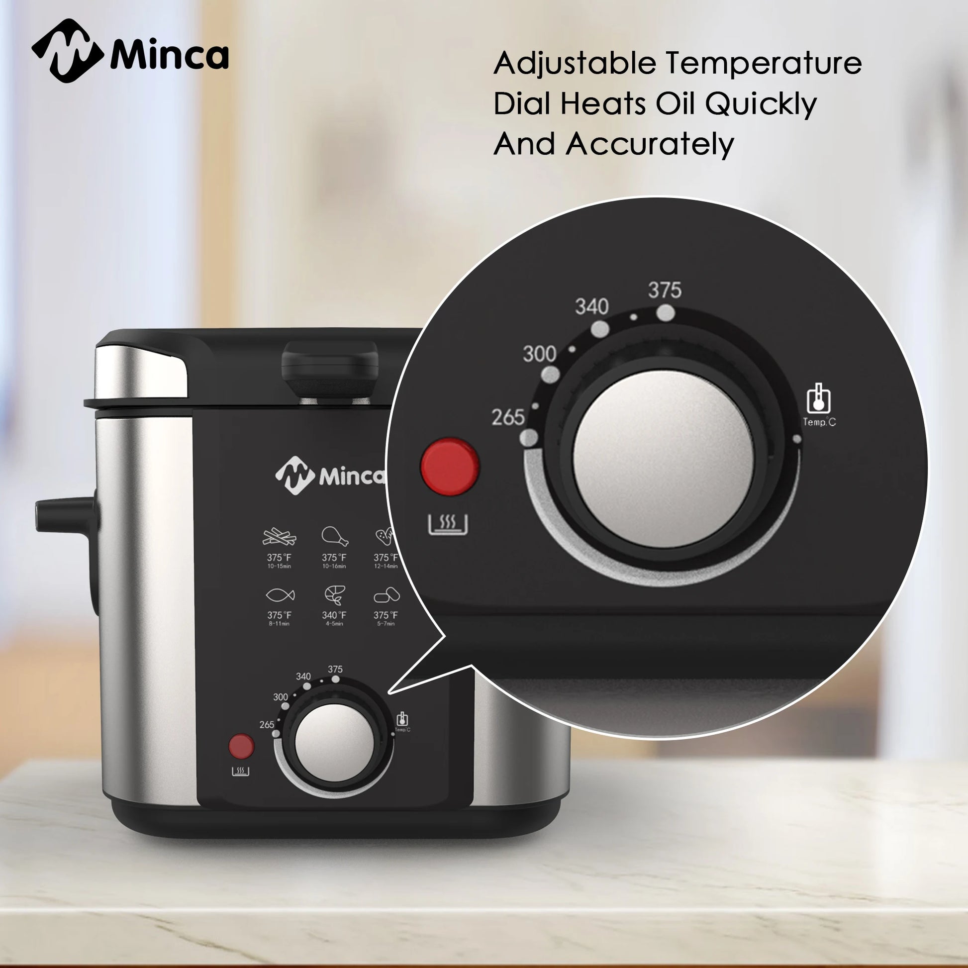 M Minca Electric Deep Fryer With Viewing Window And Adjustable Temperature by S And B Enterprise