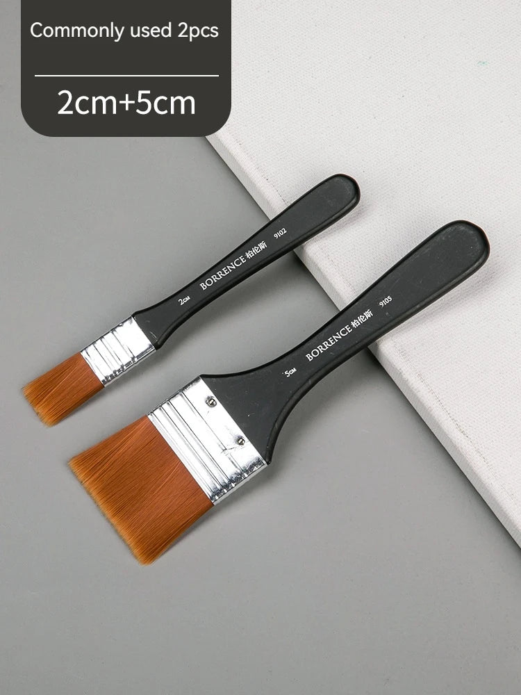 Borrence Memory Nylon Paint Brush Set For Acrylic Oil Watercolor