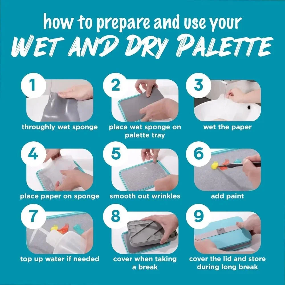 Wet Palette Miniature Painting Kit With Papers And Sponges