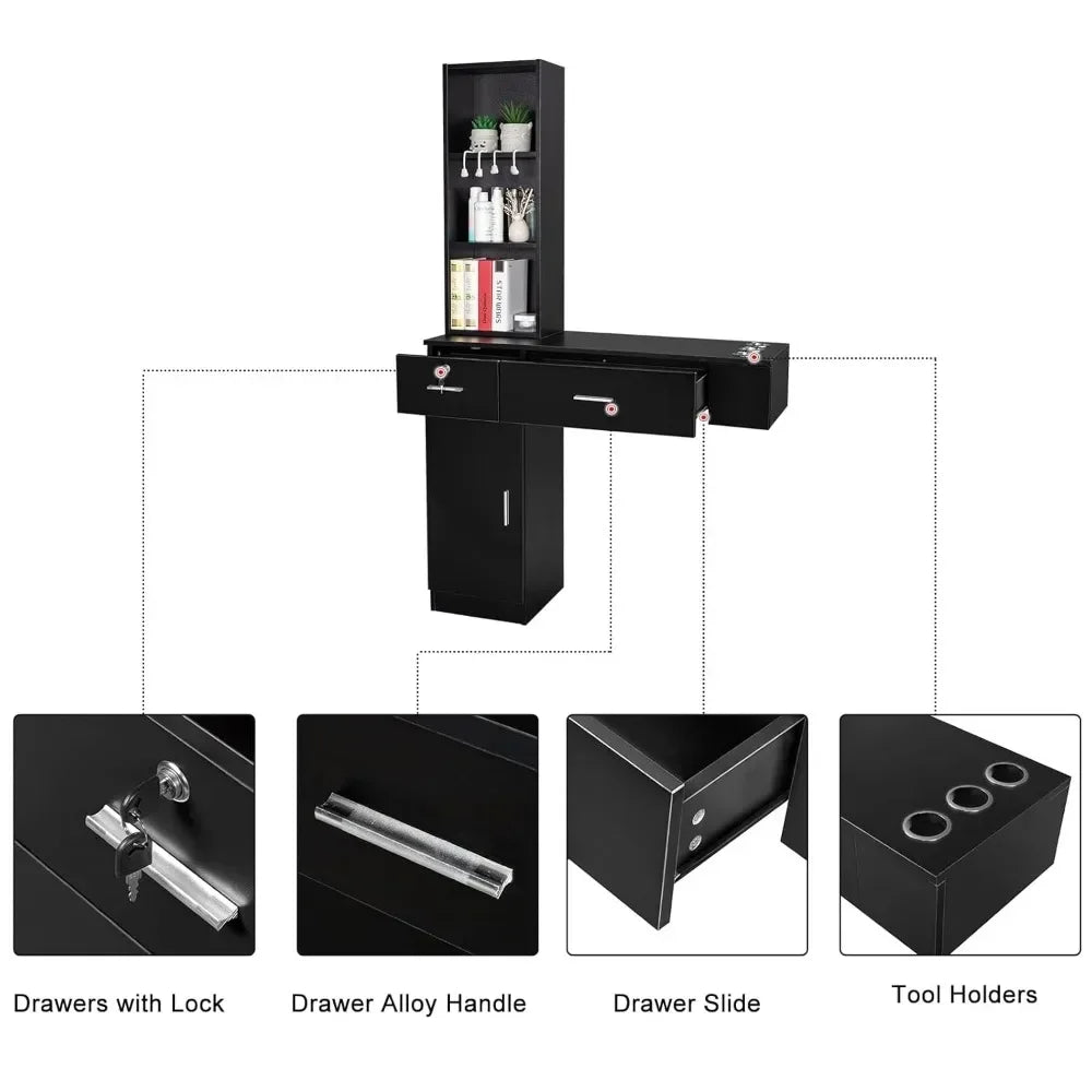 Wall Mount Barber Station With Storage Cabinet For Salons by S And B Enterprise