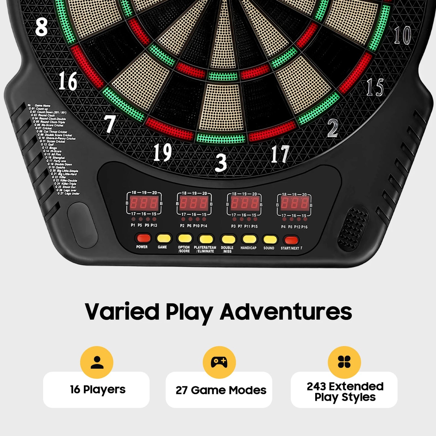 Electronic Dart Board With 27 Modes And LED Screens