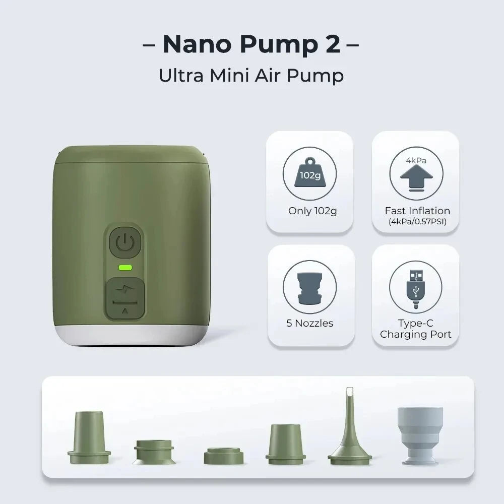 WESTTUNE Tiny Air Pump With Camping Lantern for Inflatable Mats