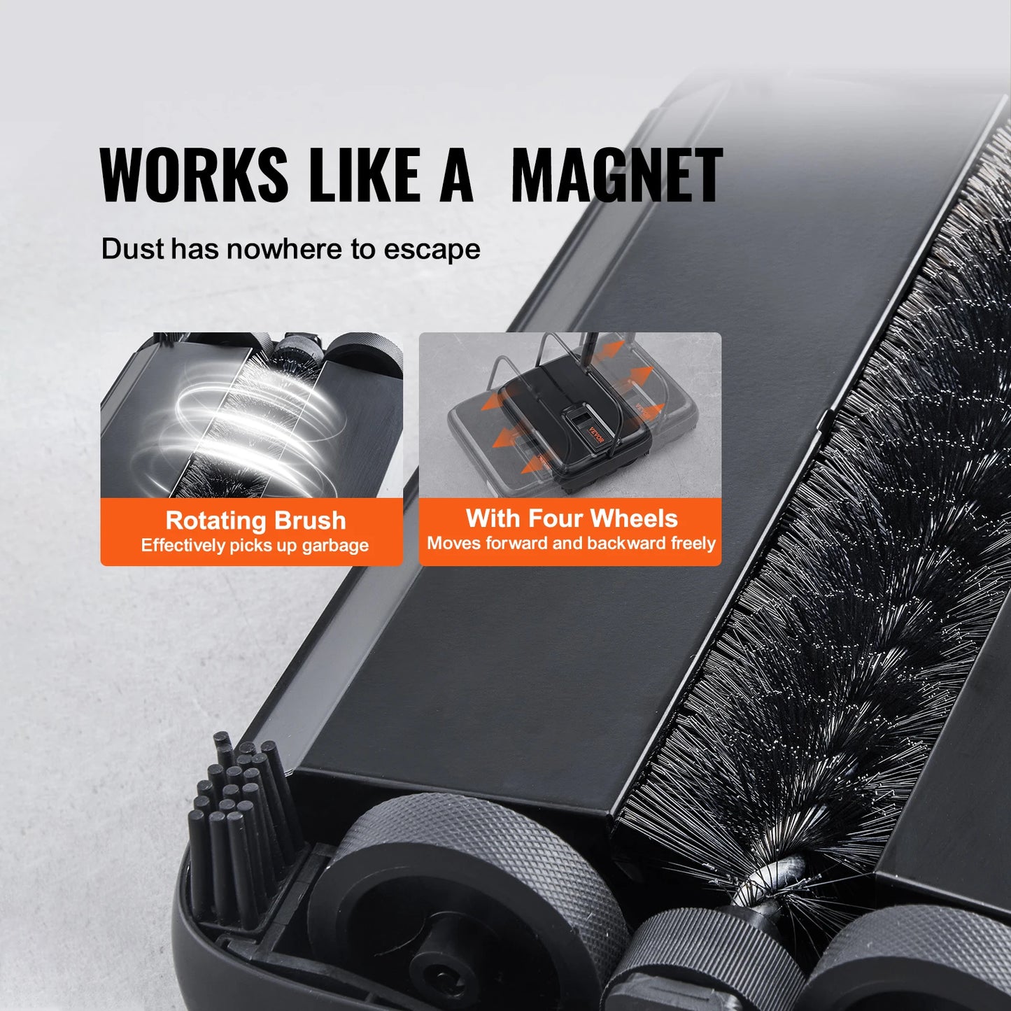 SucceBuy Manual Carpet Sweeper For Home Rugs And Wood Floors