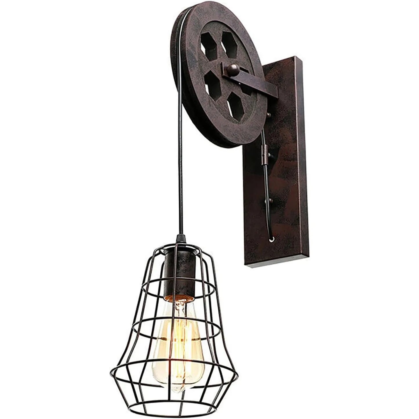 Bymaocar Industrial Wall Sconce Lights Iron Cage Lampshade