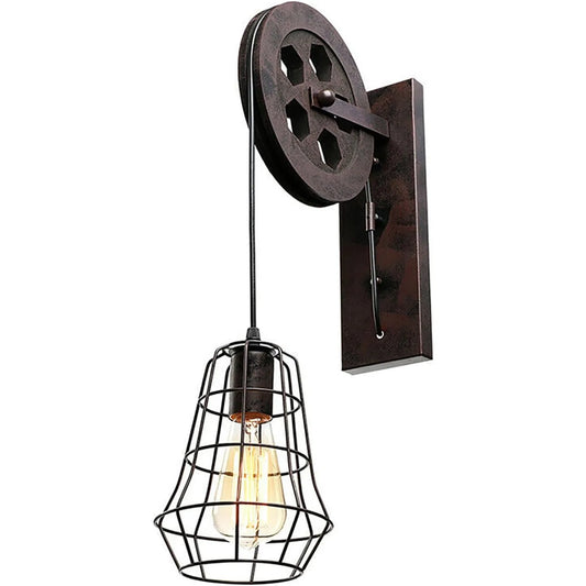 Bymaocar Industrial Wall Sconce Lights Iron Cage Lampshade