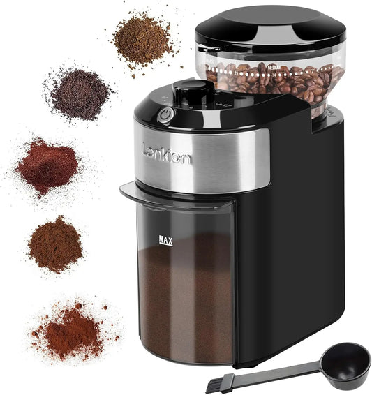 Electric Burr Coffee Grinder With 28 Settings For Home Use