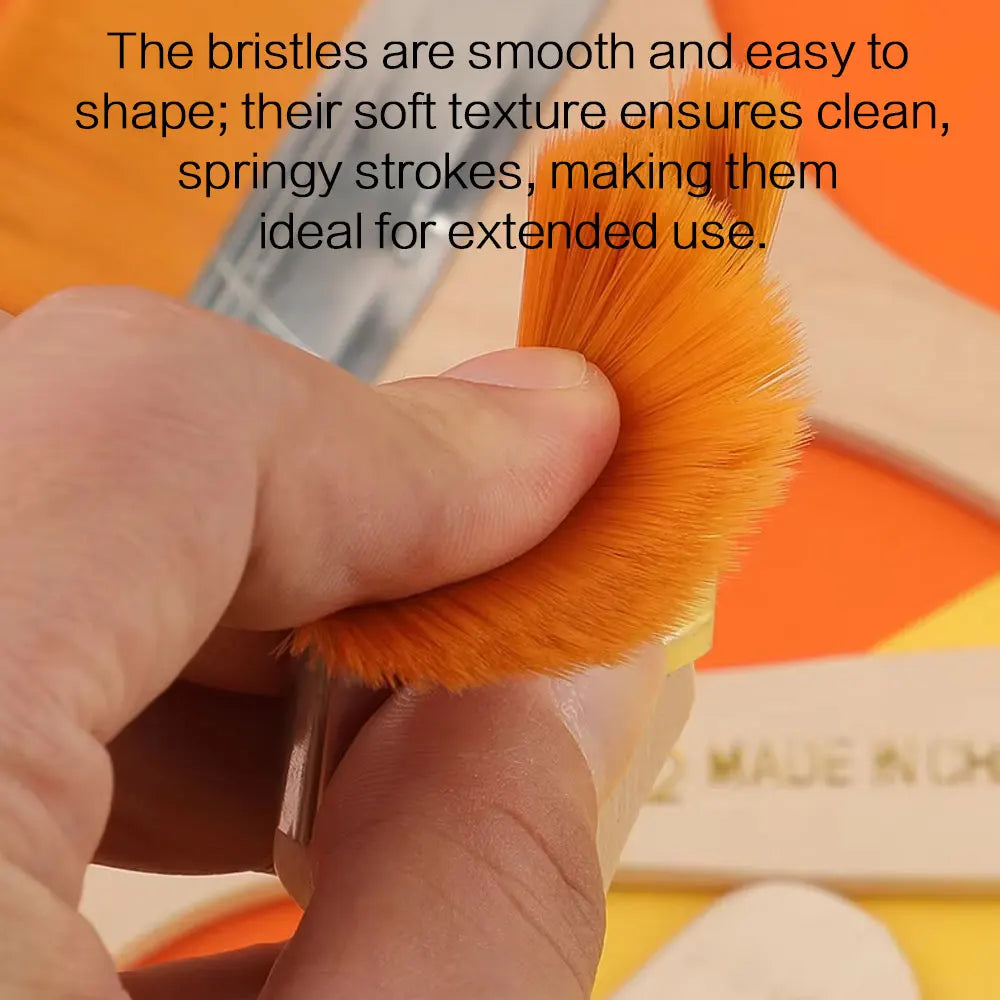 12pcs Nylon Hair Artist Paint Brushes Set for Acrylic Oil and Watercolor Painting with Wooden Handle Art Supplies for Professional Artists and Hobbyists Detail Painting Kit for Miniatures Rock Ceramic Modeling Craft by S And B Enterprise