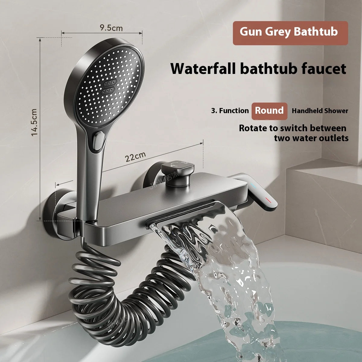 Wall Mounted Bathtub Faucet Bathroom Accessories High Flow Mixing Valve Shower Kit Showerhead Set Solid Brass Shower Faucet