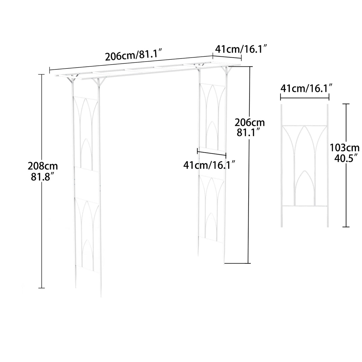 Stereoscopic white garden arch arbor by S And B Enterprise, sturdy metal wedding arch decor for outdoor pergola trellis