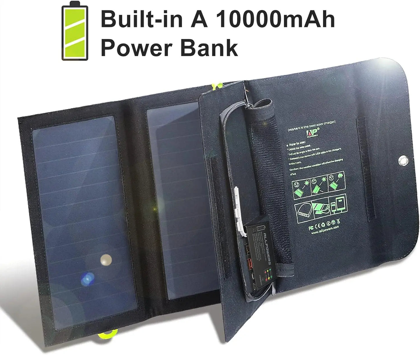 ALLPOWERS 21W Foldable Solar Panel Charger For Phones