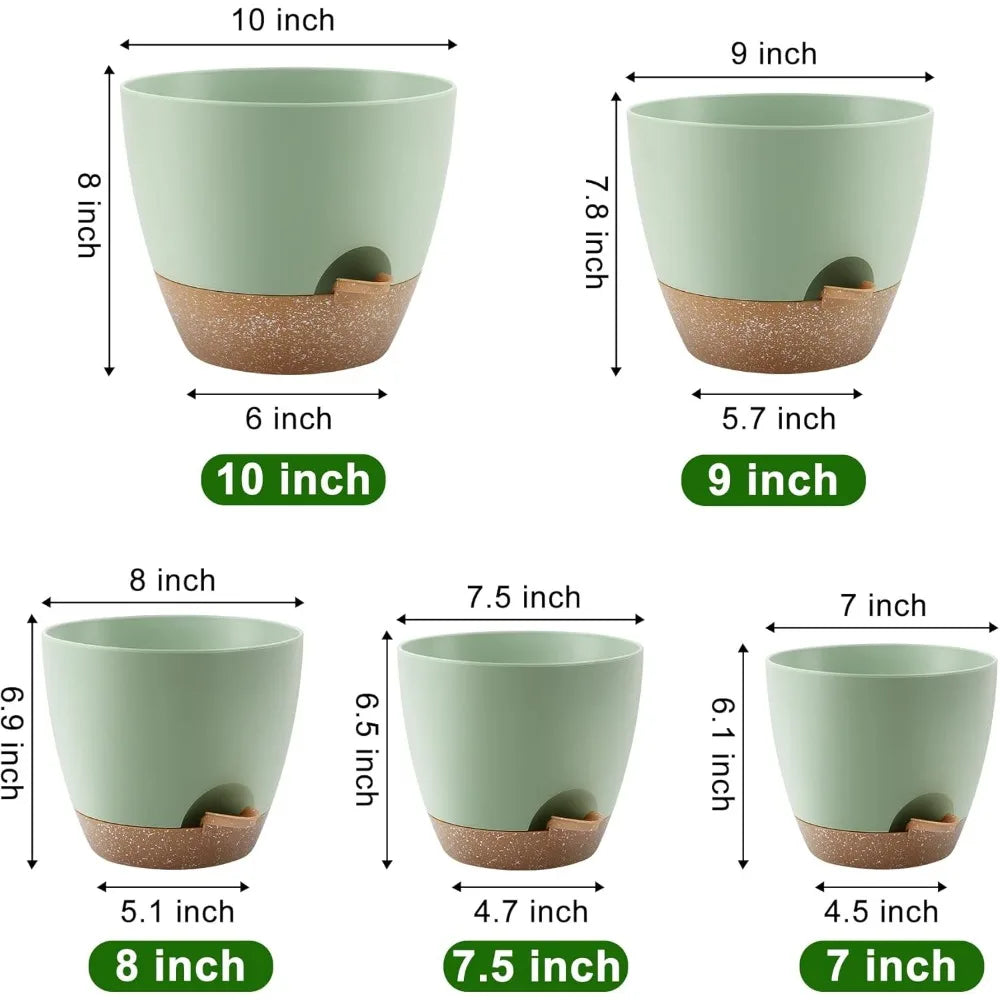 NBVCX Self Watering Plant Pots With Drainage Saucers Indoor Outdoor by S And B Enterprise