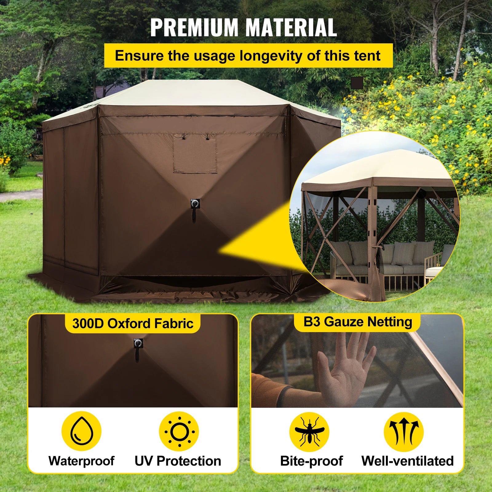 SucceBuy Pop Up Gazebo Canopy Shelter For Camping Outdoor by S And B Enterprise