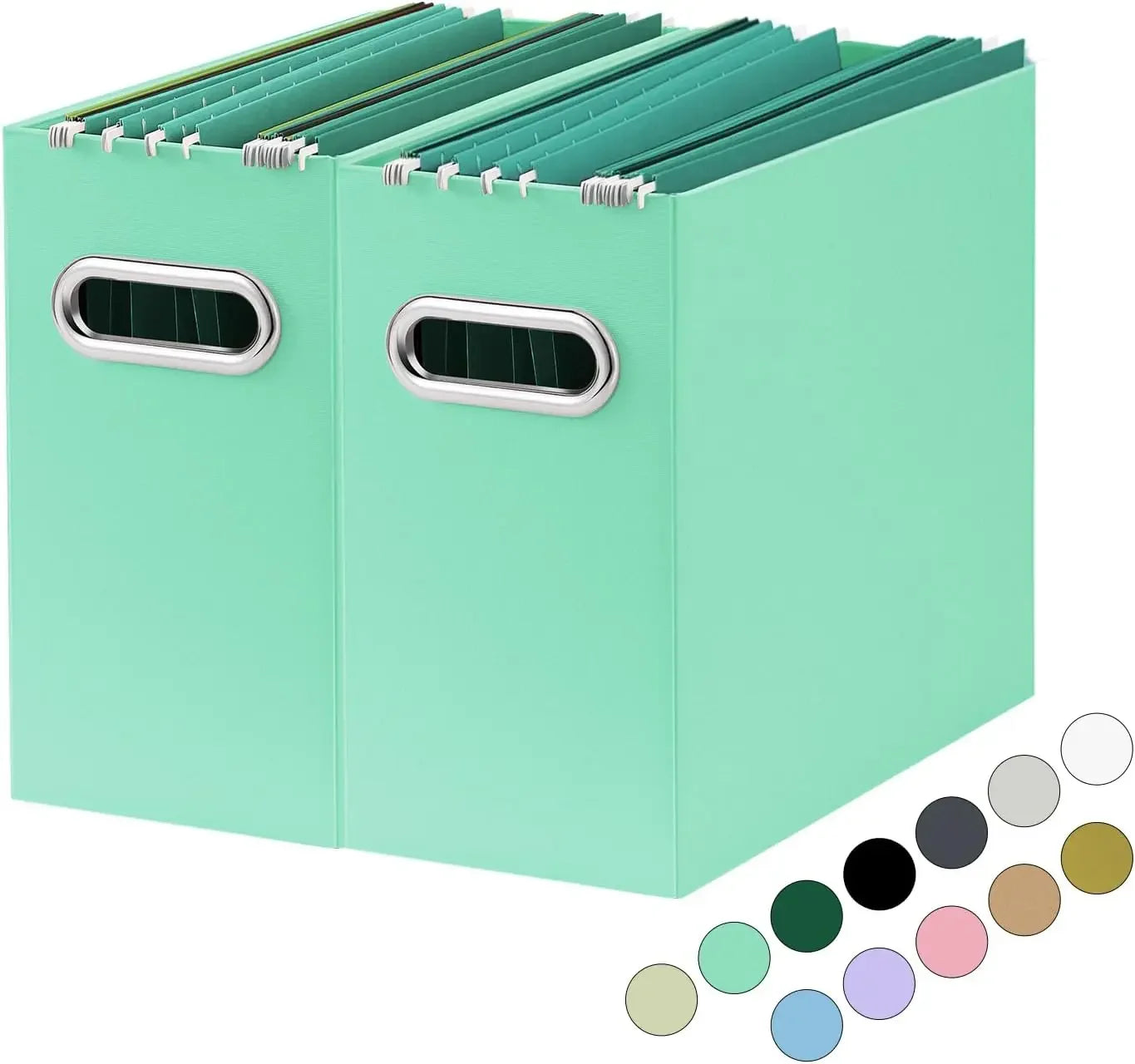 Collapsible File Organizer Box With Portable Handle For Office