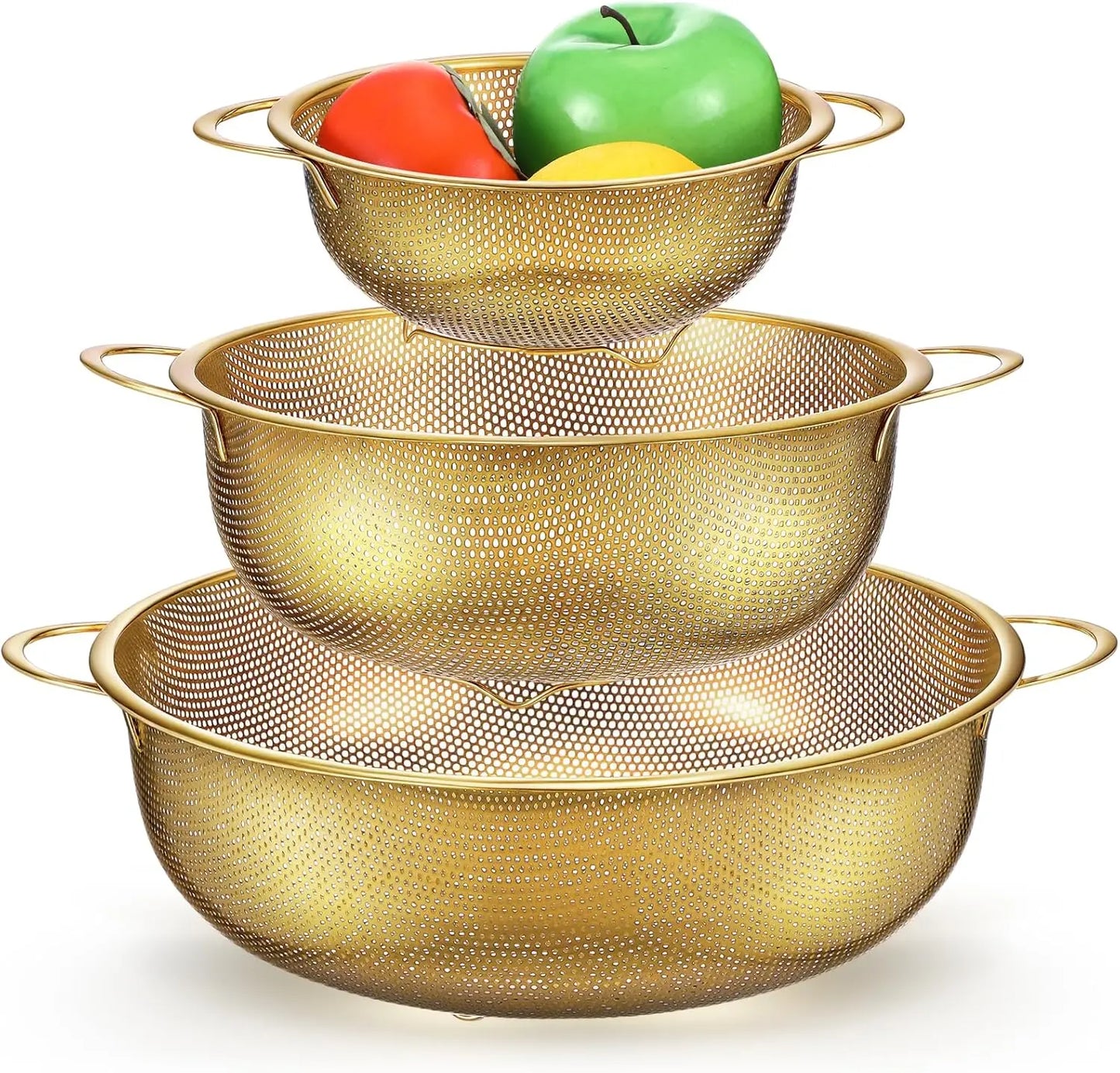 Stainless Steel Colander With Handle For Pasta Rinsing
