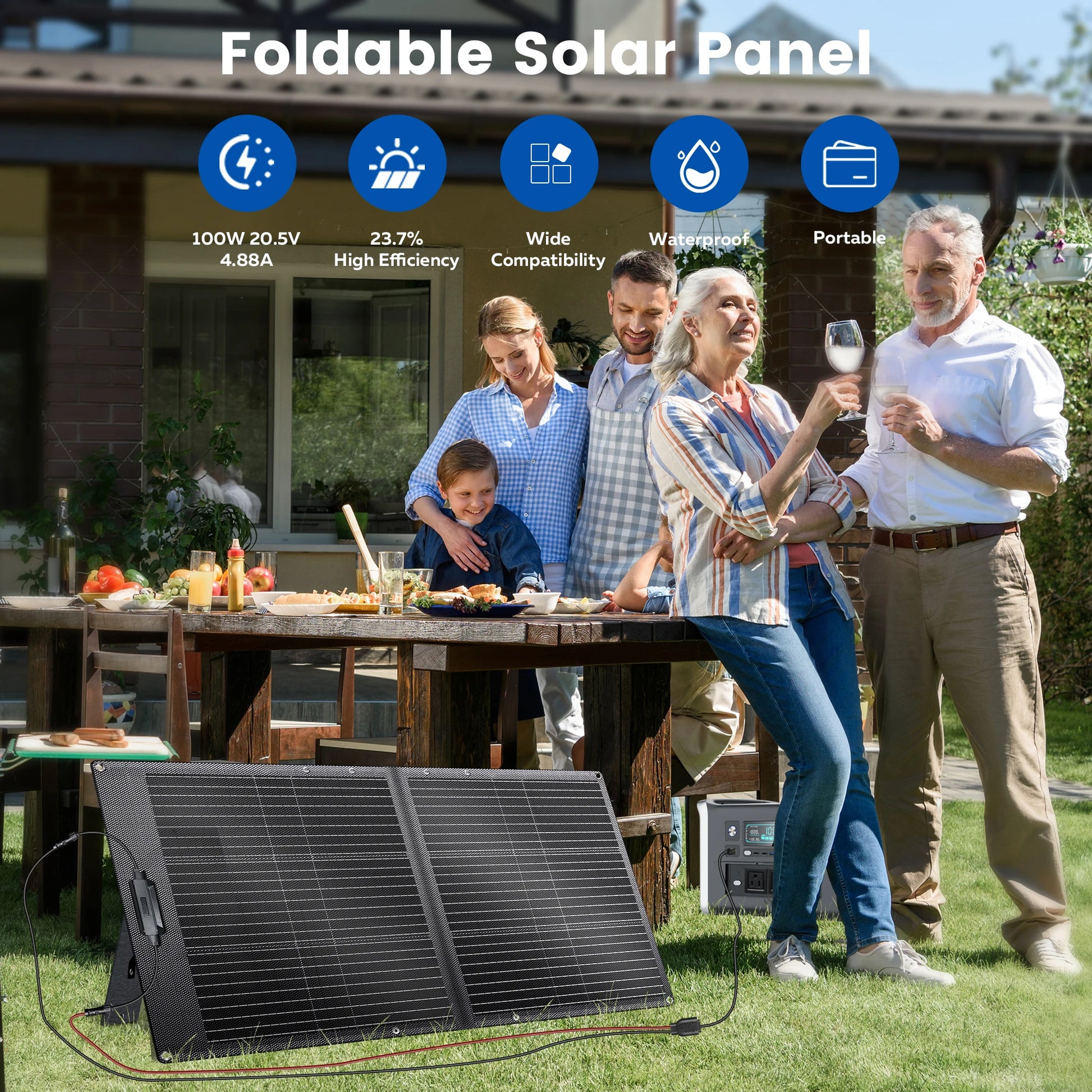 CTOLITY SPC100 SPC200 100W 200W Foldable ETFE Solar Panel 20.5V 600D Wear-resistant Waterproof Kit Portable Solar Charger for Power Station Camping Hiking Outdoor by S And B Enterprise