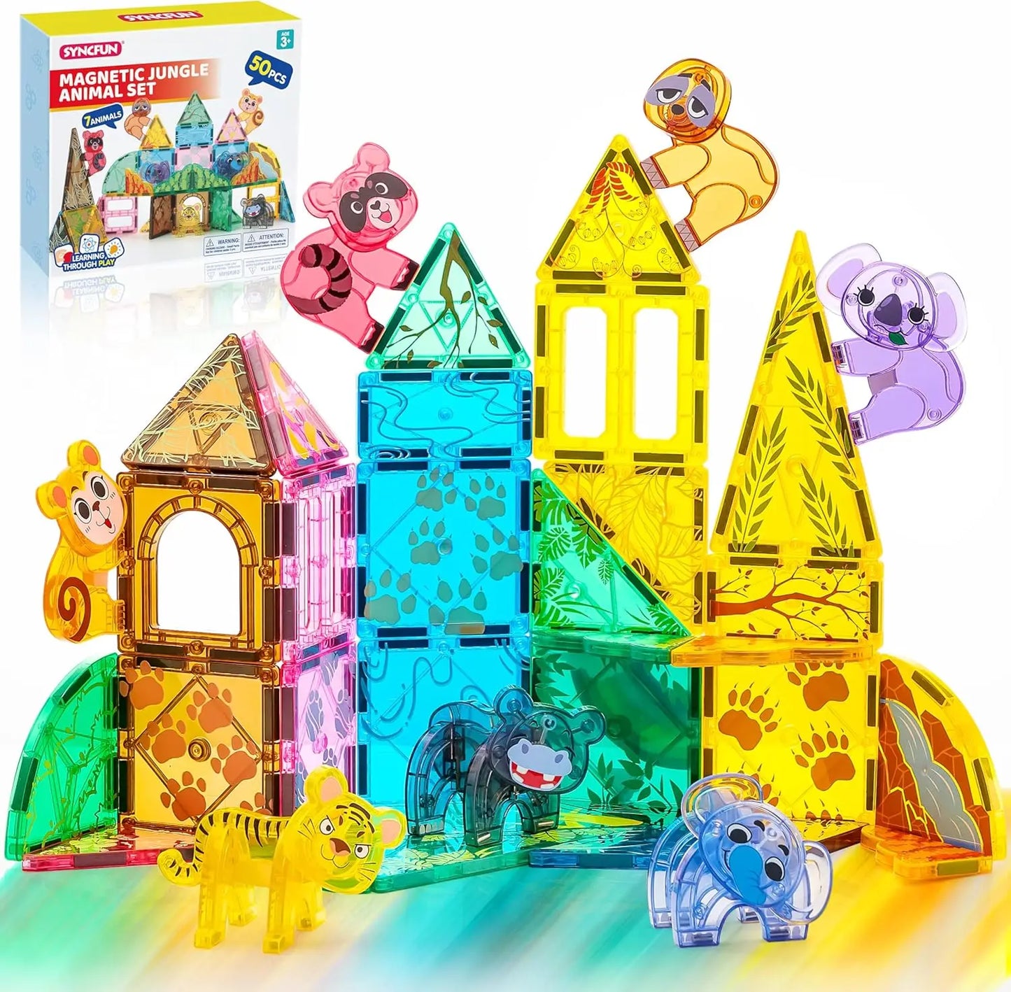 JOYFY 110/66/50 PCS Magnetic Building Tile 3D Magnet Tiles with Vehicle Construction Blocks Set for Kids Birthday Chirstmas Gift by S And B Enterprise