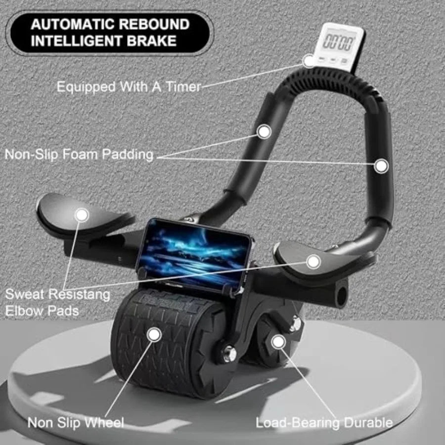 Upgraded Ab Roller Wheel With Knee Support And Timer