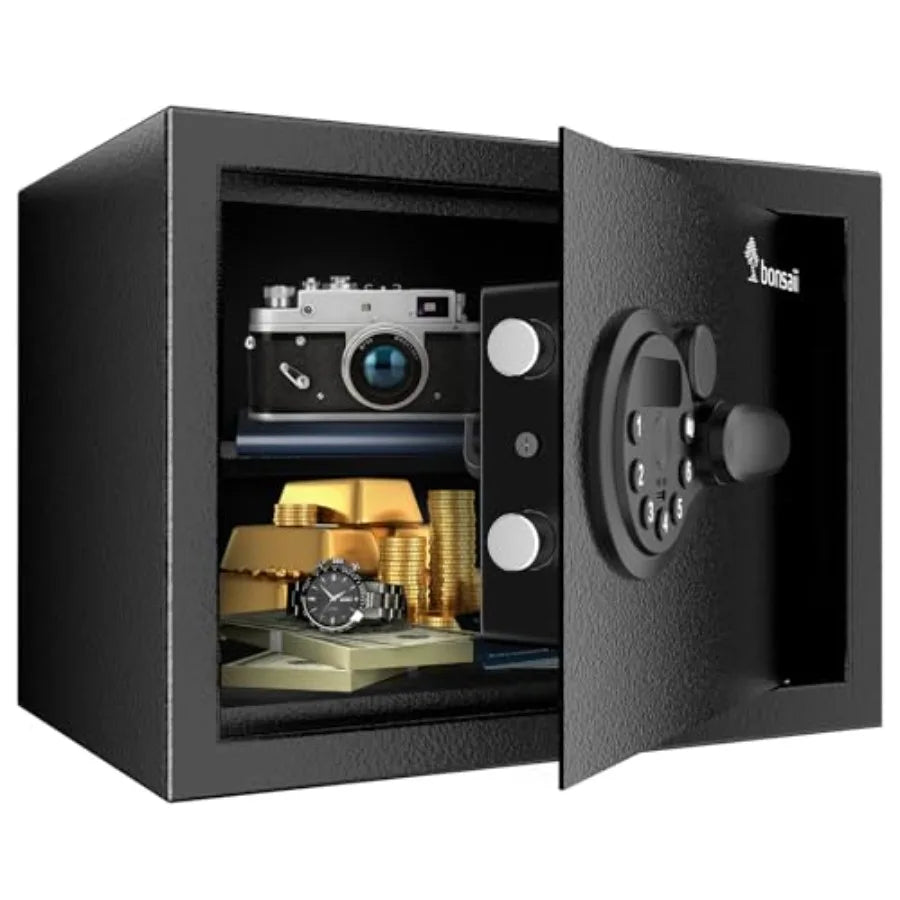 Electronic Keypad Safe Box With Removable Shelf For Valuables