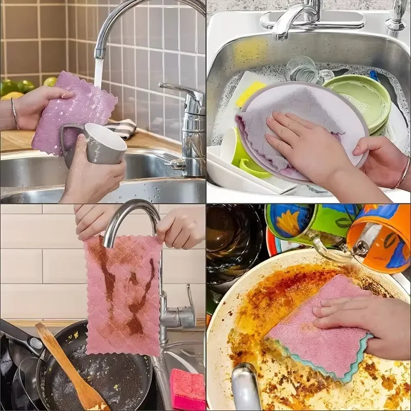 Soft Absorbent Cleaning Rags 10 Pack Reusable Dishcloths Quick Drying by S And B Enterprise