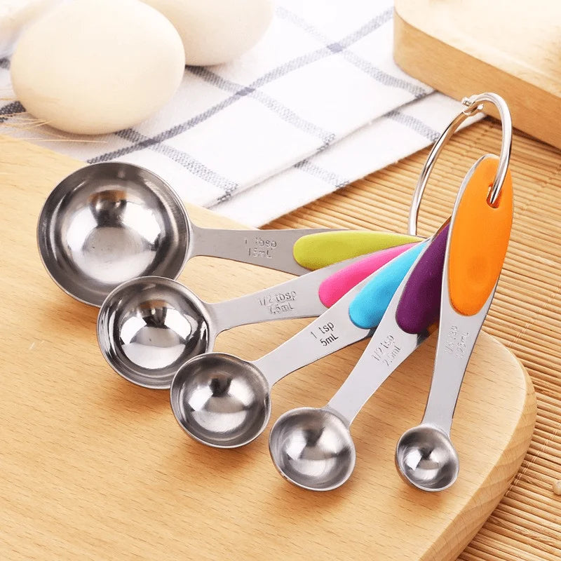 Measuring Cups And Spoons Set Of 5/10/17 Piece, Stainless Steel Nesting Measuring Cups Set With Silicone Handles, Kitchen Utensils For Cooking And Baking by S And B Enterprise