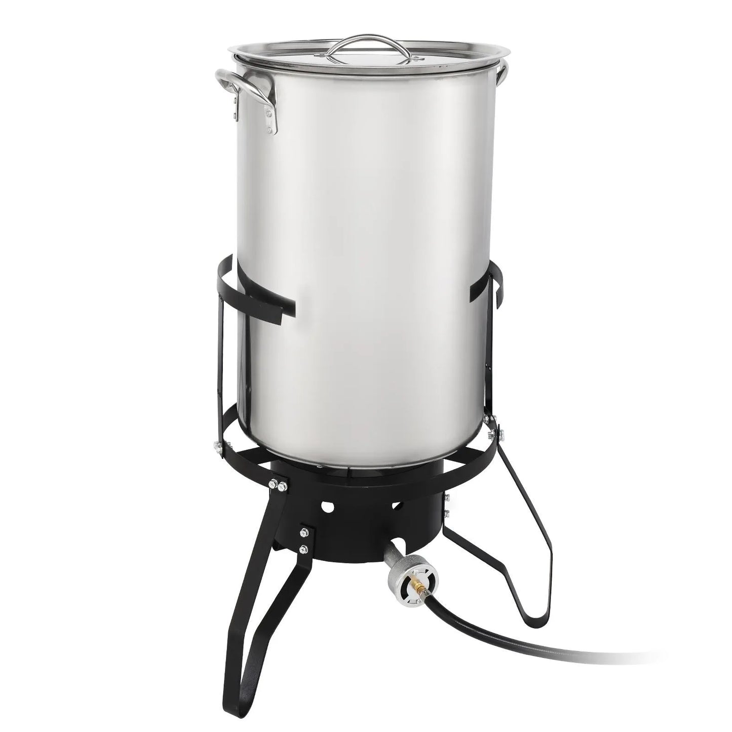 50 QT Stainless Steel Turkey Deep Fryer Pot Set Pot Holders & Basket for Seafood by S And B Enterprise