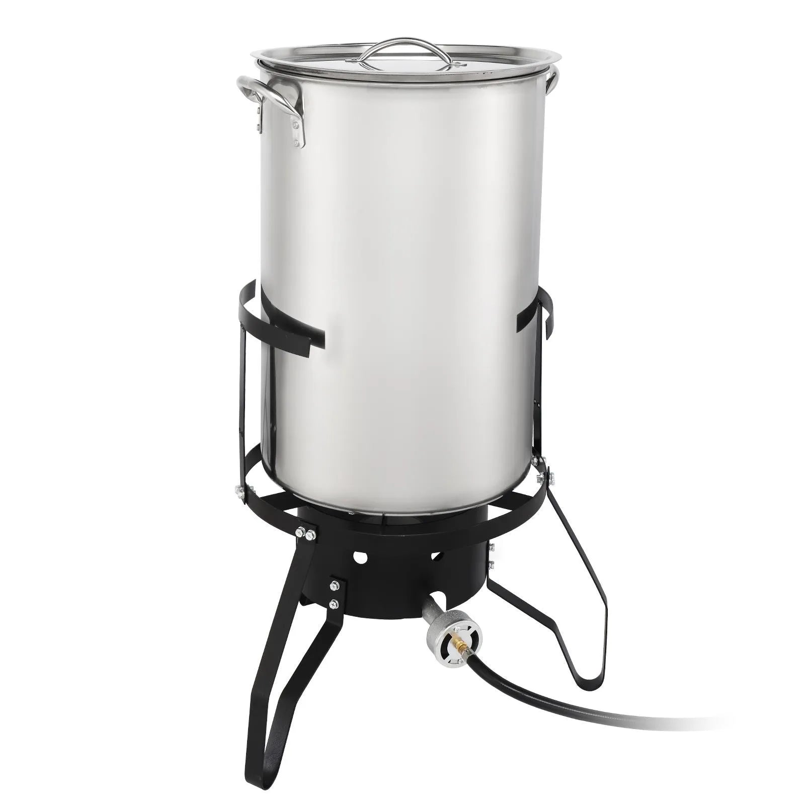 50 QT Stainless Steel Turkey Deep Fryer Pot Set Pot Holders & Basket for Seafood by S And B Enterprise
