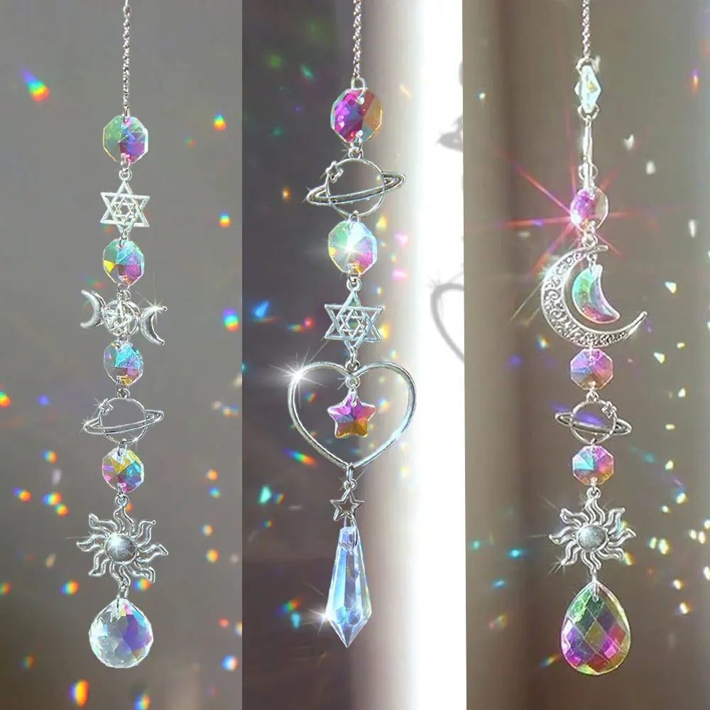 Crystal Wind Chime Rainbow Maker Sun Catcher Dream Catcher Pendant by S And B Enterprise