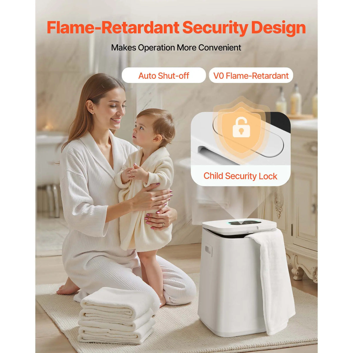 Towel Warmers for Bathroom, Towel Warmer Bucket with Child Lock & High-Temp Indicator & 24H Delay Timer & Auto Shut Off Fits up to 4 Oversized Bath Towels, Blankets, Clothes, Bathrobes and More
